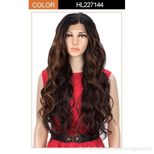 Rebecca Easy 360 Synthetic Lace Front Wig Long Straight or Layered Body Wave Grey blue black color Heat resistant Synthetic Hair